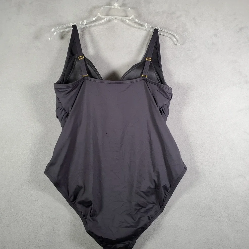 Bleu by Rod Beattie Swimsuit Womens 16W Black Molded Cup One Piece Beach NEW‎